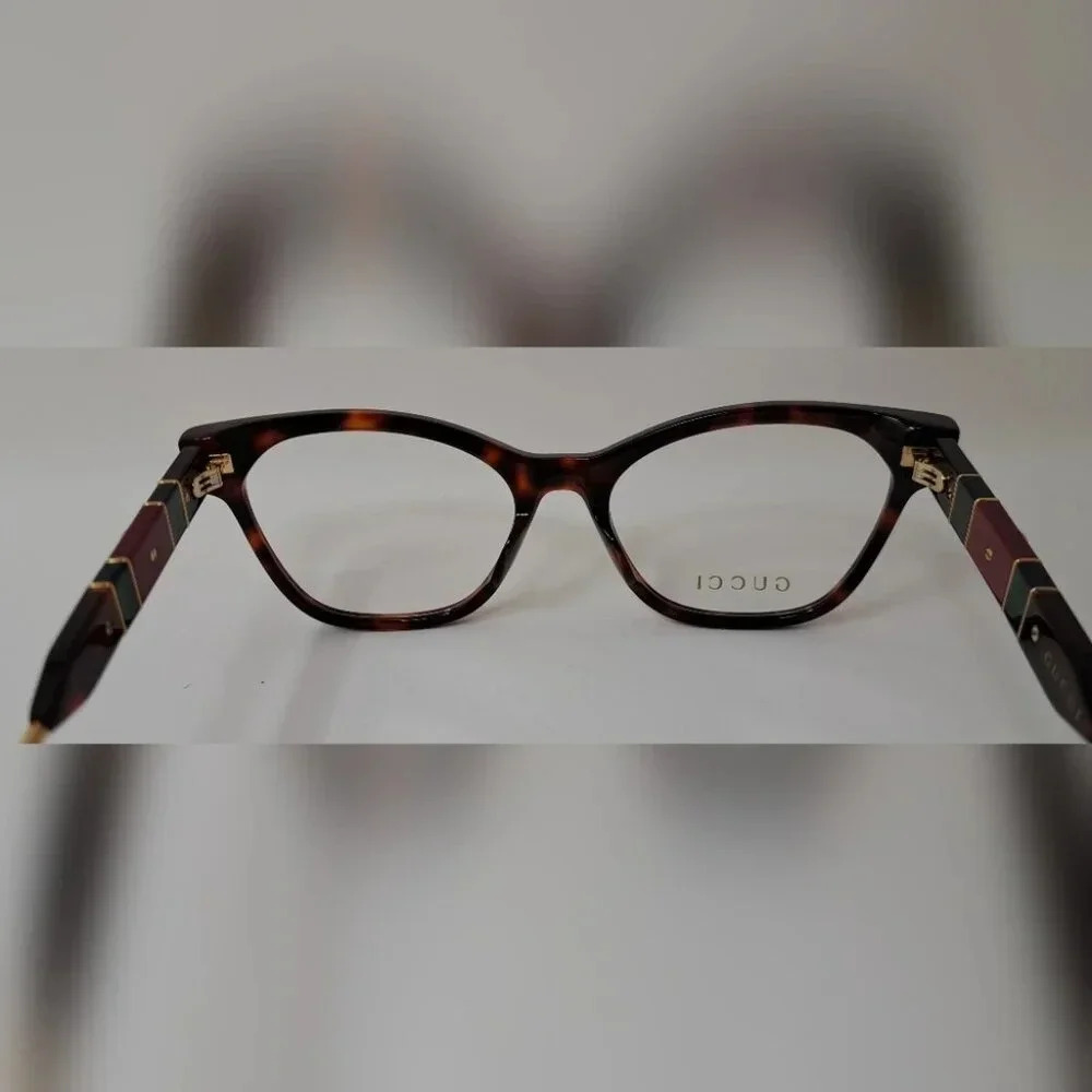 NWT Gucci Women's Eye Glasses  Frames Cat Eye Dark Havana Gold GG0600O 54-18-140 - Picture 15 of 16
